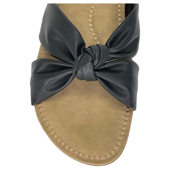 Cliffs White Mountain Favorite Black Faux Leather Womens Slide Sandals Size 10M - Picture 8 of 16